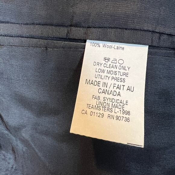 Lauren Ralph Lauren Tweed Blazer Men's 43R 100% Wool Charcoal Gray Suit Jacket - Picture 4 of 7